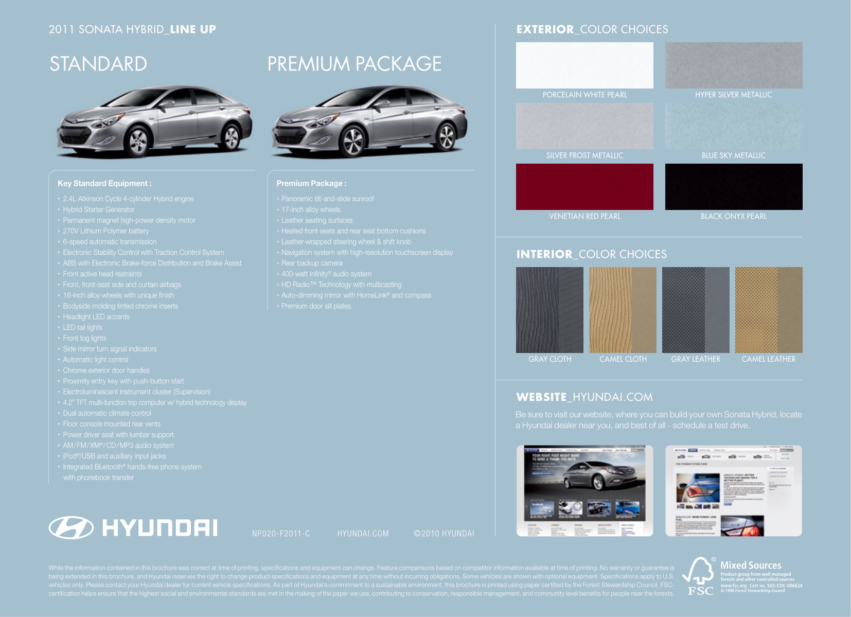 2011 Hyundai Sonata Hybrid Brochure Page 8